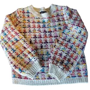 Marc New York Plaid Tinsel Fun Holiday Sweater (M)